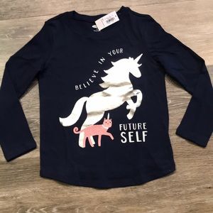 🔥NWT Old Navy Unicorn and Cat Long Sleeve Tee